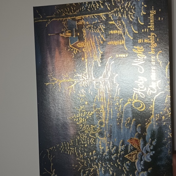 $2 Add-on Foil Snowy Church Scene Christmas Card & Envelope Gold - Picture 4 of 9